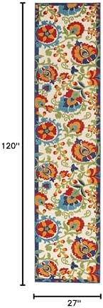 Nourison Home Aloha Multicolor 2'3" x 10' Area Rug - Easy Clean, Non Shedding, Bed Room, Living Room, Dining Room, Kitchen (10' Runner) - Image 2