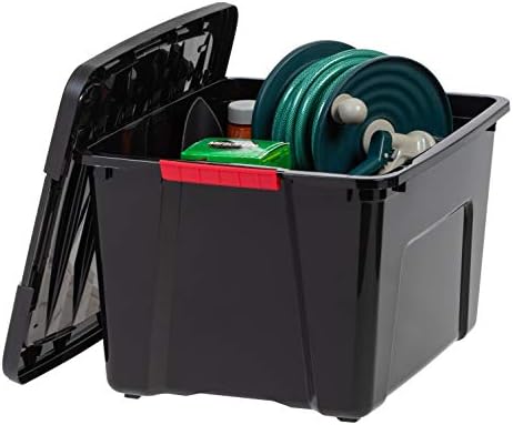 IRIS USA 6-Pack 40 Quart Storage Bins with Lids, Black - Image 4
