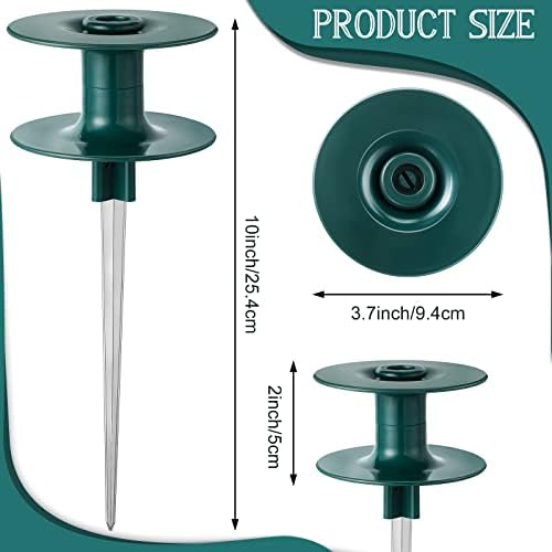 Chumia Garden Hose Guide Stakes, 10 Inch Metal Spike, Dark Green, 12 Pieces - Image 2