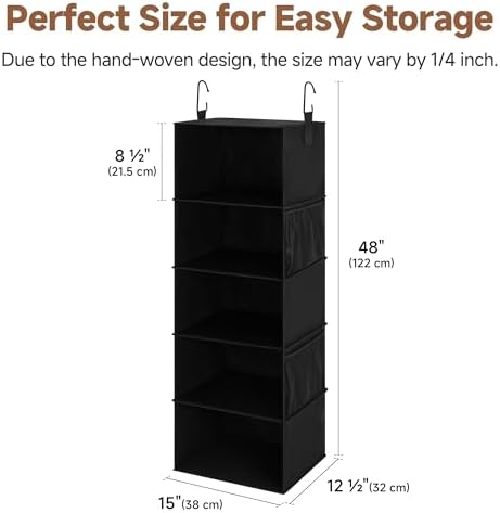 StorageWorks Hanging Closet Organizer for Small Closets, 5 Shelf - Image 3