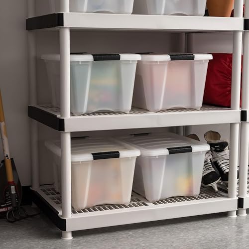 IRIS USA 8 Pack Stackable Storage Bin, 32 Quart Plastic Container Totes with Latching Lids for Home and Office Organization, Pearl - Image 4