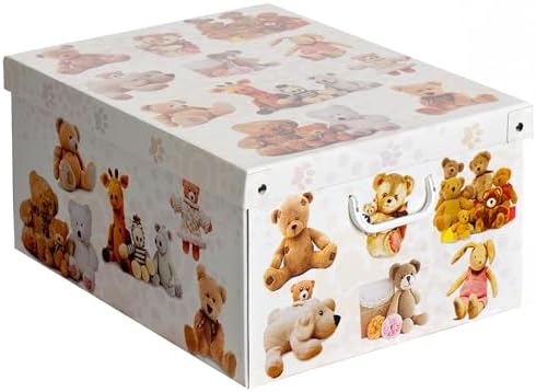 Lavatelli: Storage Box 6 Pack: Large - Plush Animals - Lid & Handles, Decorative Cardboard Organizer, Stacks, Home-Clothes-Toys, 19.7 x 15.4 x 9.4 - Image 3