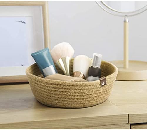 Atyhao Natural Cotton Rope Storage Baskets, Multi Sized 3 Pieces Set Round Organizer Bins for Home Decor Closet Toys Desktop Cosmetic Kid's Room Storage Nursery Bins (Hemp Rope) - Image 6