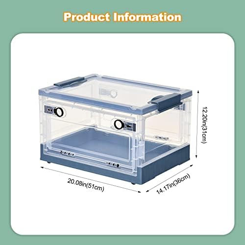 Ergocar Foldable Storage Boxes, Large Plastic Storage Boxes with Lid, Stackable Organiser, Wardrobe Storage Organiser, Grocery Storage, for Bedroom, Wardrobe, Office, Garage - Image 7