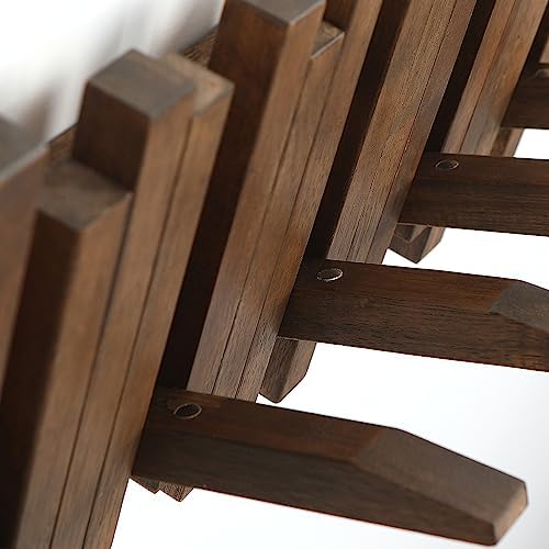 Natural Wood Wall Mounted Piano Coat Rack| Coat Rack Wall Mount| Flip Down Wall Hook Rack 5 Hooks| Entryway Coat Rack,Made of Acacia Wood (Walnut Color Dyed with Wood Wax Oil).Wall Art - Image 3