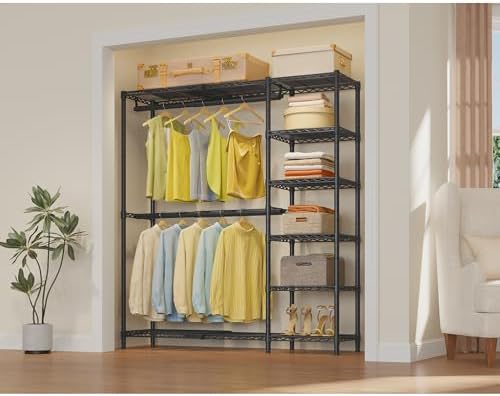 VIPEK X2 Expandable Clothes Rack Portable Closet Organizer System Black - Image 4