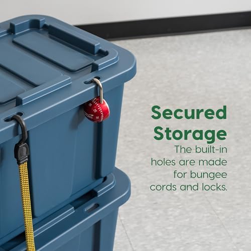 IRIS USA 4-Pack 12 Gal Heavy Duty Storage Tote Bins with Lids, Navy - Image 4