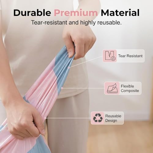 No Pump Vacuum Storage Bags, No Pump Large Vacuum Storage Compression Bags, Thick Airtight Reusable Organizer for Clothes Comforters Travel Moving Closet Storage，5：31.5 * 39.4in - Image 5