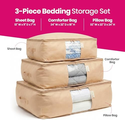 Storage Bags for Comforter, Clothes & Bedding Sets With Cedar Protection - Image 3
