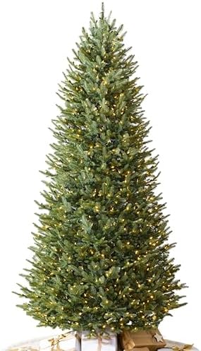 Balsam Hill BH Balsam Fir Narrow Tree - Realistic Artificial Christmas Tree, Premium Stand, Storage Bag & Easy Assembly for Indoor Holiday Decorating, LED Clear, 6.5ft by BalsamHill