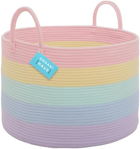 Wide Blanket Basket + Set of 3 Shelf Baskets - RAINBOW - Image 4