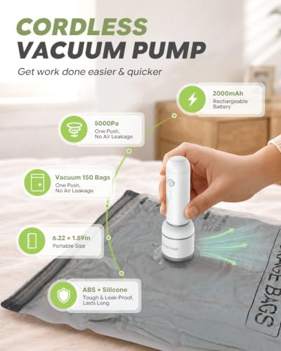 Vacuum Storage Bags with Rechargeable Pump for Travel, 15 Combo Set - Image 3