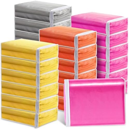 Riakrum 50 Pack Clear Zippered Storage Bags, 15x11x4 inches, Vinyl Plastic Sweater Sheet Organizers Storage Bags, PVC, for Clothes, Sheet, Blankets, Fabrics Organizers (White) by Riakrum