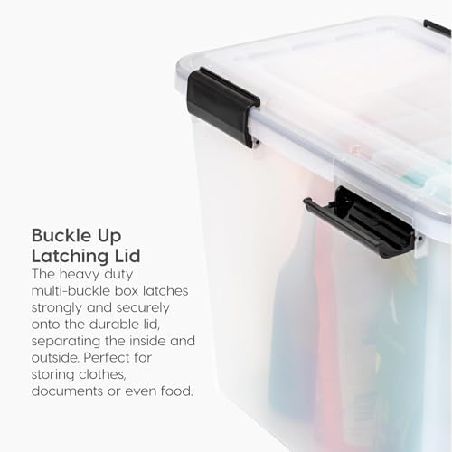 IRIS USA 6-Pack 19 Qt Storage Bins with Gasket Lids, Clear/Black - Image 4