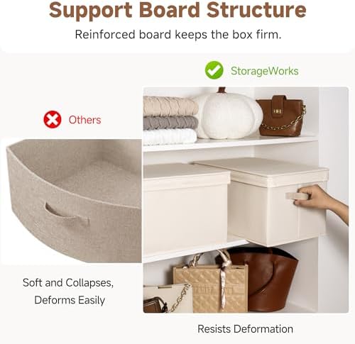 StorageWorks Fabric Storage Bins with Lids, Closet Storage Bins - Image 5