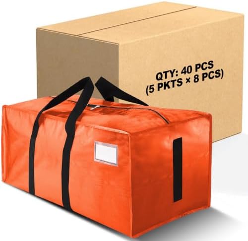 HOMESURE Supports 200lbs Heavy Duty Moving Bags - Strong Zipper & Wrap-Around Handles - Water-Resistant Storage Totes, Durable Alternative to Moving Boxes - 40 Pack - Orange by testVendor01-gamma