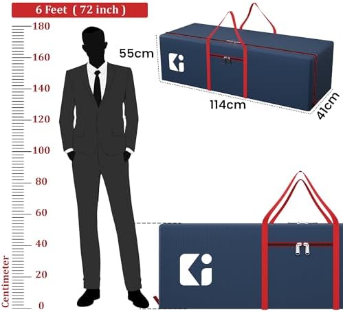 Kuber Industries Large Capacity 236 Liter Foldable Under Bed Storage Bags/Duffle Bags For Travel/Moving Bags/Wardrobe Organizer Bags | House Shifting, Travel, Hostel & Dorm Use | Red & Blue - Image 3