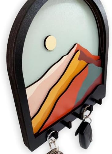 3D Colorful Mountain View Key Holder, 3 Dimensional Mountain Scenery Key Hanger, Layered Mountain Landscape View Key Hook, Three Dimensional Wall Decor, Coat Rack, Entryway Organizer - Image 5