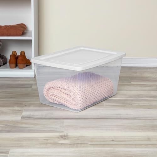Sterilite Clear Storage Box Stackable Tote, 58 Quart, 18-Pack - Image 3