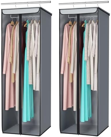 Univivi Garment Bags for Hanging Clothes, Cloth Bag 54 In, 2 PCS, Grey by Univivi