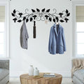 Leaf Vine Coat Rack, Tree Branch Wall Mount, Rustic Botanical Wall Decor, Nature Coat Hanger for, Hats, Bags, Keys, Farmhouse Home Decor for Entryway, Mudroom, Hallway (Black, 53" L x 13" W) by Unknown