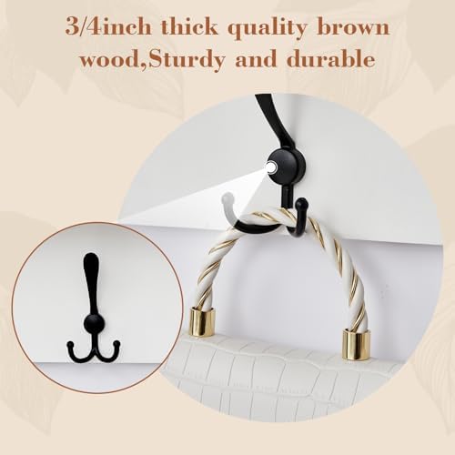 Geelin 35 Inch Wall Shelf with Hooks and Shelf Organizer Wall Mount Coat Rack with 5 Triple Hooks for Hanging for Entryway, Hallway, Bathroom, Living Room, Bedroom, White - Image 4