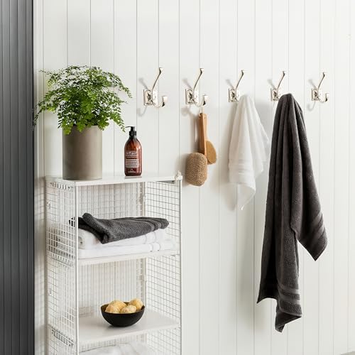 khtumeware Wall Hooks,10 Pack Coat Hooks Hardware Towel Hooks for Hanging Coats Polished Nickel Robe Hooks Wall Mounted with Screws for Key, Towel, Bags, Cup. - Image 5