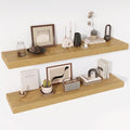 Acovy 48 Inch Floating Shelves, 12" Deep Floating Shelf Wall Mounted, 48" Wall Shelves, Rustic Deep Bookshelf, Extra Deeper & Thicker Display Shelves for Bedroom, Living Room, Set of 2 by Acovy