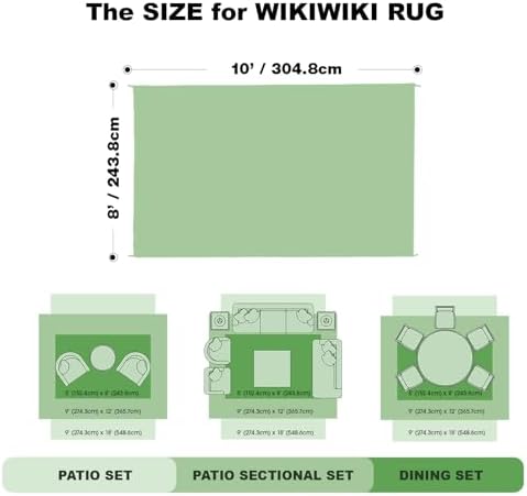 wikiwiki Outdoor Rug, 8x10ft Waterproof Reversible Mat Indoor Outdoor Rugs Carpet, Small Area Rug Plastic Straw Rug for Patio Deck Balcony Pool RV Camping Beach Picnic, Grey, Rugscape Series - Image 2