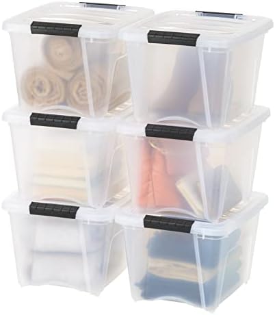IRIS USA 6-Pack 19 Quart Storage Bins with Lids, Clear by IRISUSA