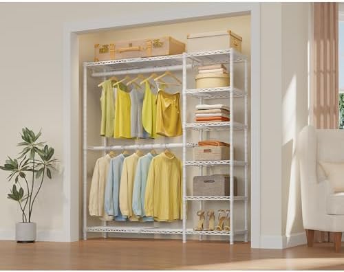 VIPEK X2 Expandable Clothes Rack Portable Closet Organizer System White - Image 4
