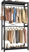 Homykic Bamboo Clothing Rack with Shelves, 33.5” Wide Clothes Rack, 78.8” H by Homykic