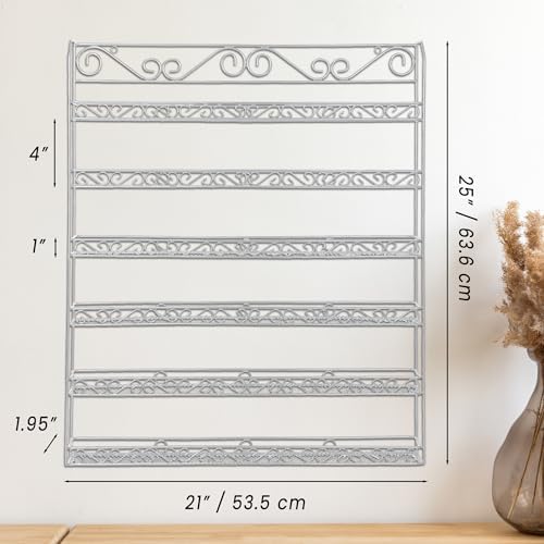 PANA 6 Tier Wall Mounted Metal Rack Shelf, Versatile Organizer for Nail Polish, Essential Oils, Kitchen Spices, and Craft Hobby Items, Sturdy Storage with Decorative Design (White, 1pc) - Image 2