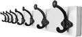 WEBI Rustic Coat Rack Wall Mount,35.43" Long 8 Cast Iron Coat Hooks Wall Mounted,Heavy Duty Wall Coat Hanger Hooks for Hanging Coats,Clothes,Jacket,Black on White by WEBI