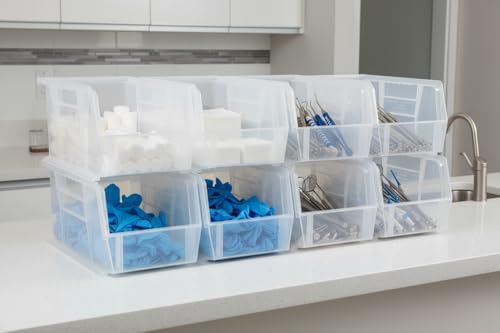 HE HUDSON EXCHANGE 11" x 5.5" x 5" (12 Pack) Plastic Stackable Storage Bin, Clear - Image 3