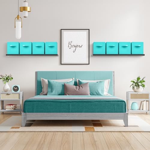 Sorbus Fabric Storage Cubes, 8 Pack, with Handles (13 Inch, Aqua) - Image 5