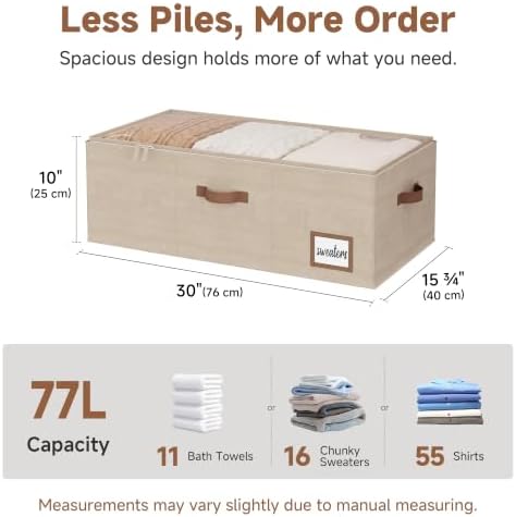 StorageWorks 10 Inch Tall Under Bed Storage Containers with Clear Lid - Image 2