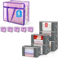 Budding Joy 6 Pack 90L Large Storage Bags and 6 Pack 40L Clear Zippered Storage Bags for Clothes by BuddingJoy-BuildaJoyfulLifeforYou