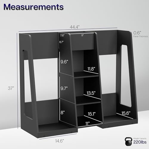 Life Finds Golf Bag Organizer, Storage Holder for Garage with 2 Side Compartments, 3 Middle Cubbies, and More, Black, LF-GBS1 - Image 3