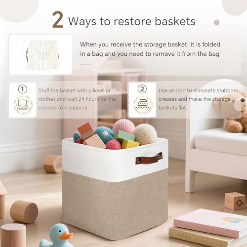 FinishingBo 11 inch Cube Storage Bin 6 Pack, Cube Organizer Bins - Image 6
