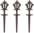Set of 3 Vintage Brown Cast Iron Hose Guide Stakes by TICKCACY-EnrichYourLife