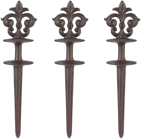 Set of 3 Vintage Brown Cast Iron Hose Guide Stakes by TICKCACY-EnrichYourLife