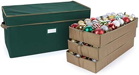 Covermates Adjustable Ornament Storage Box, 25.5"W x 13"D x 12.5"H, Green by Covermates