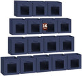 Homsorout Storage Cube 11 Inch - Cube Storage Bins with Window, Closet Storage Baskets with Handle, Fabric Bins for Closet, Shelves, Toys, Clothes, Set of 16, Navy Blue by Homsorout