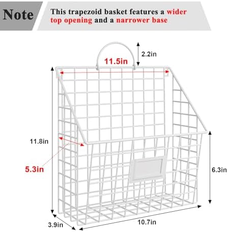 4 Packs Hanging Wall File Organizer with Hooks, Magazine Rack ,Mail Basket - Image 5