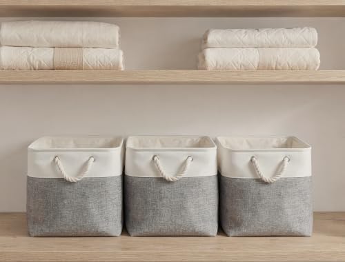 16x12x12 In Foldable Fabric Large Storage Bins with Handle 3 Pack - Image 3