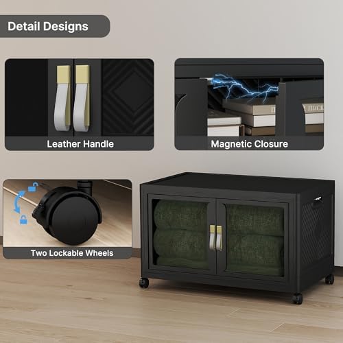 272QT Stackable Storage Bins with Lids, 68Gal Foldable Storage Cabinets - Image 3