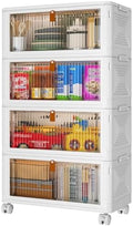 YFXCVSL 4 Tier Plastic Storage Bins with Lid 36QT, Stackable Storage Bins by YFXCVSL