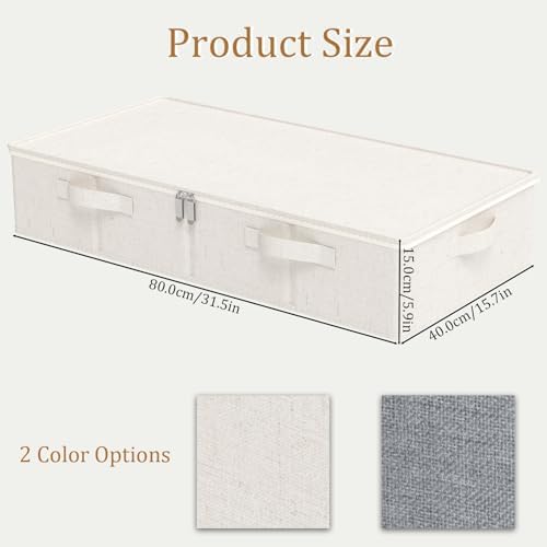 Underbed Storage Basket with PP Panel,31.4x15.7x5.9in,Beige,3 Pack - Image 6