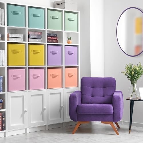 Sorbus Fabric Storage Cubes, 12 Pack (11 Inch, Light Pastels) - Image 2